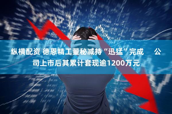 纵横配资 德恩精工董秘减持“迅猛”完成     公司上市后其累计套现逾1200万元