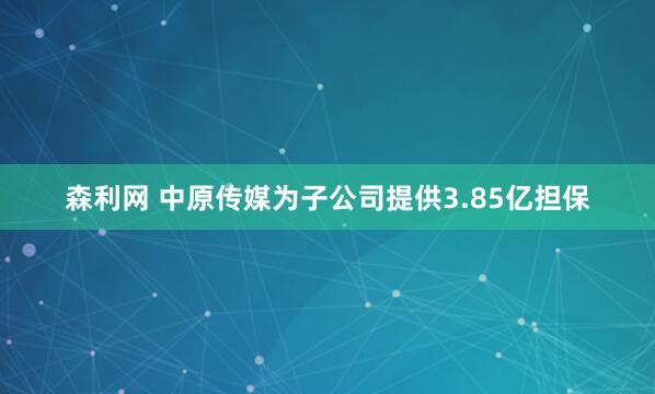 森利网 中原传媒为子公司提供3.85亿担保